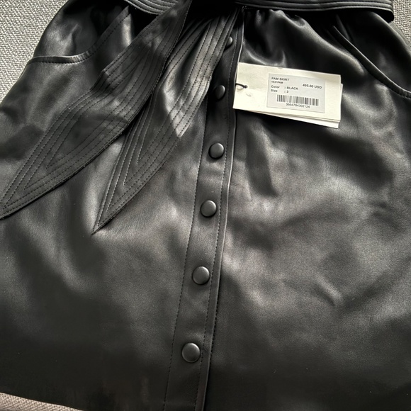 BA&SH Faux leather skirt black size -3 ( like a large) NEW with tags - Picture 13 of 13